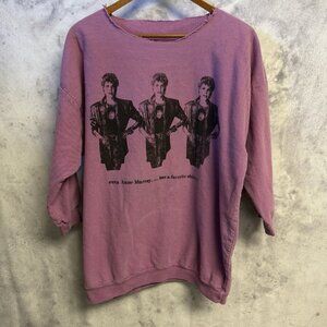 Vintage Anne Murray Sweatshirt Adult Large 23.5x27.5 Purple Cut Neck Singer Tour